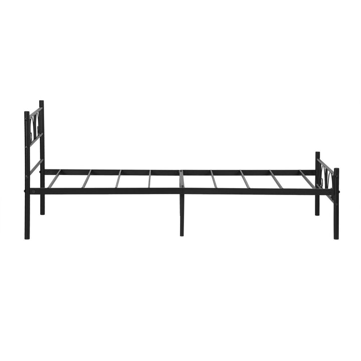 Furniture R Minimalist Single Size Black Metal Bed Frame With Under-Bed Storage