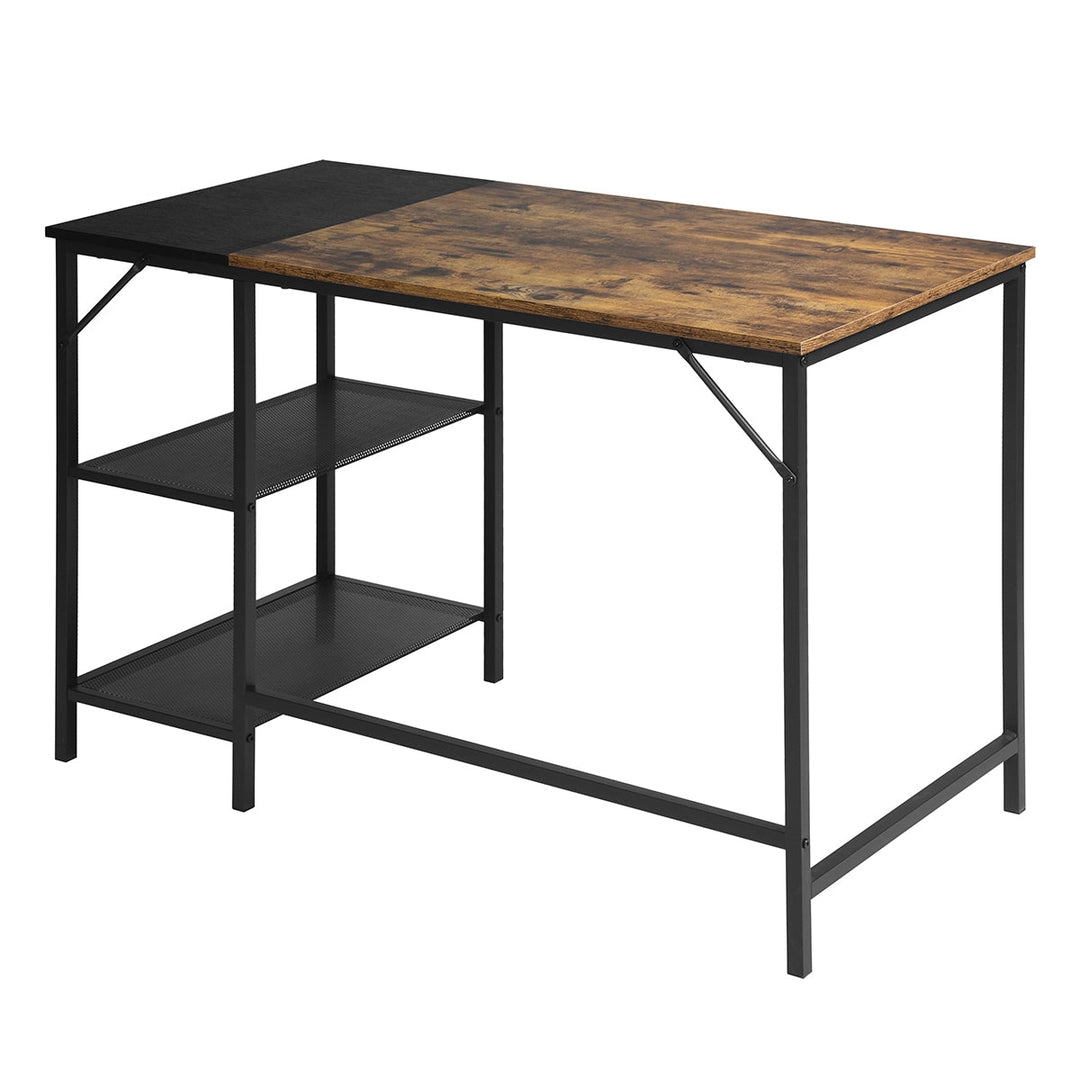 Furniture R Industrial Computer Desk With Wood Top And Steel Frame
