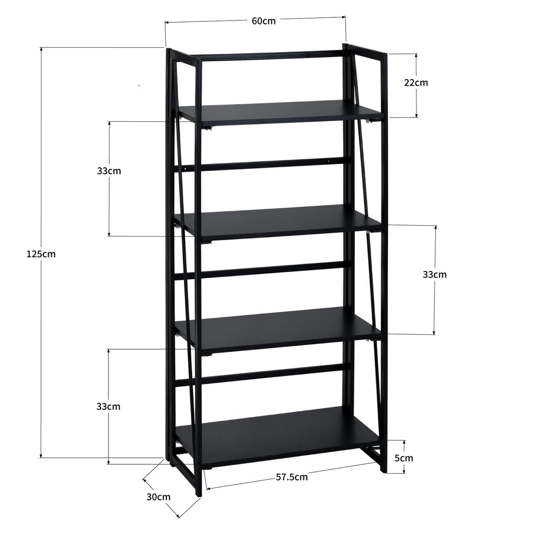 Furniture R No Assembly Folding Bookcase ,Industrial Book Shelf Storage Organizer