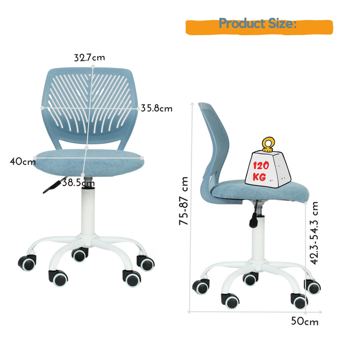 Furniture R Ergonomic Blue Task Office Chair With Swivel For Comfort And Productivity