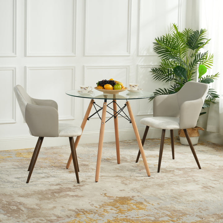 Furniture R Scandinavian Design Temper Glass Round Shape Dining Table For Modern Interiors