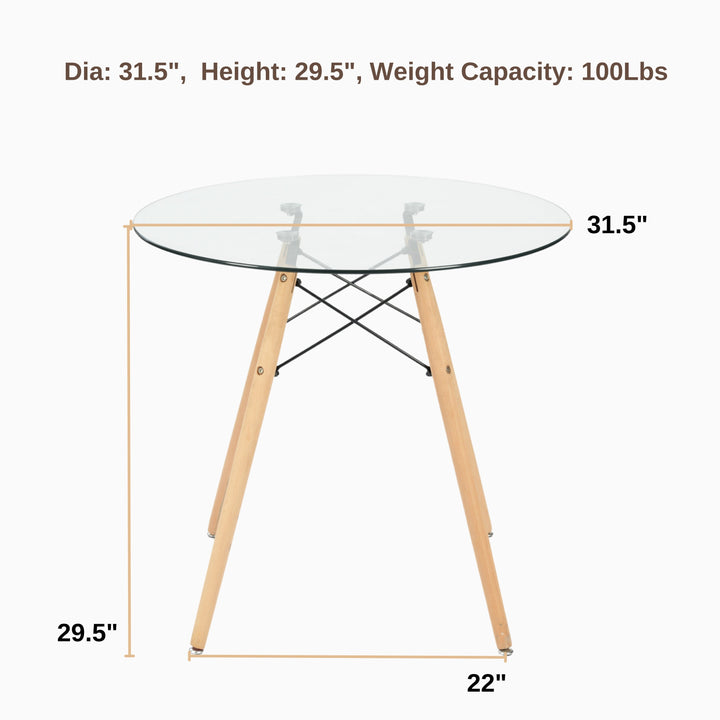 Furniture R Scandinavian Design Temper Glass Round Shape Dining Table For Modern Interiors