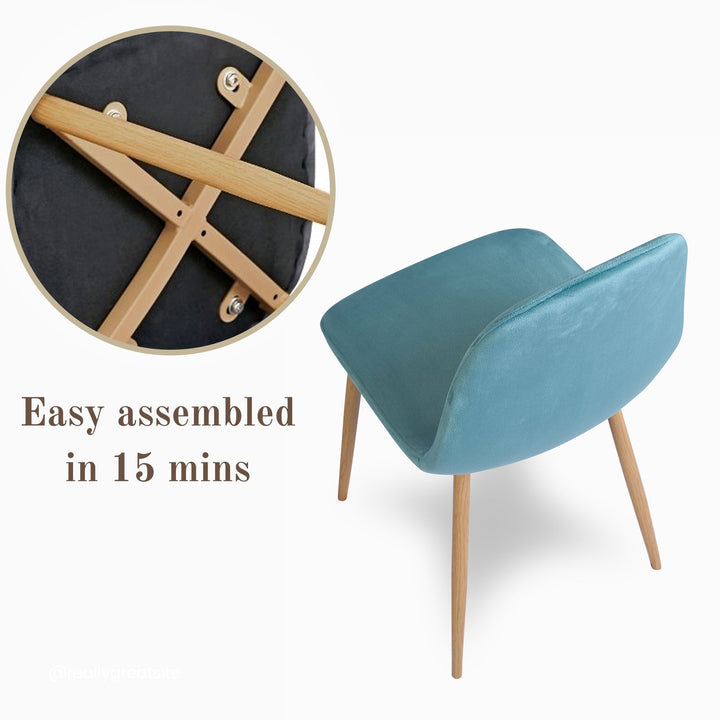 Furniture R Vintage-Inspired Velvet Upholstered Dining Chairs With Ergonomic Design