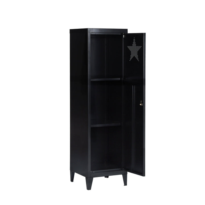 Furniture R Glamorous Style Councilbluffs Stars Accent Chest With Storage And Display Shelves