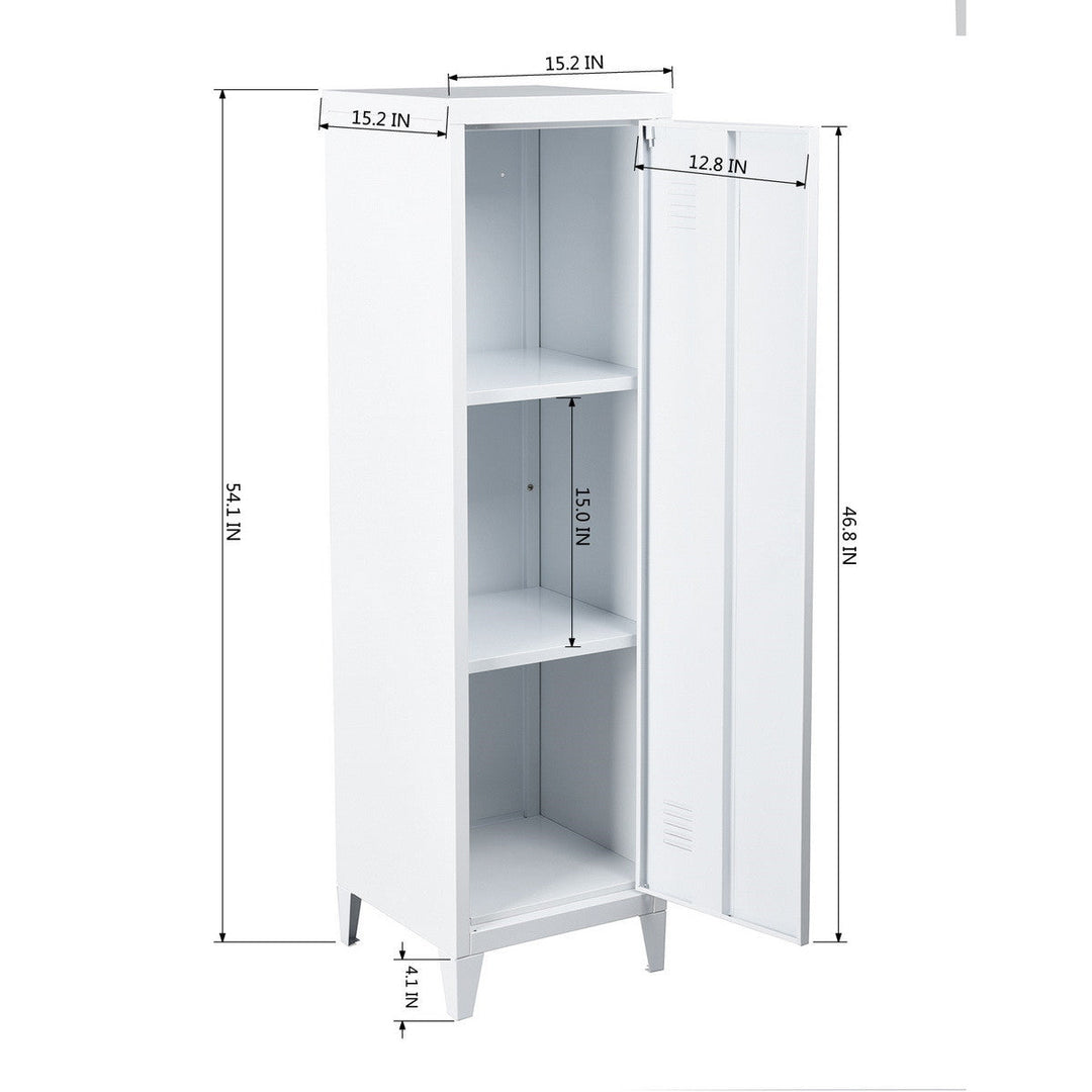 Furniture R 3-In-1 Free Stand Metal Storage Cabinet With Lockable Doors And Ventilated Shelves