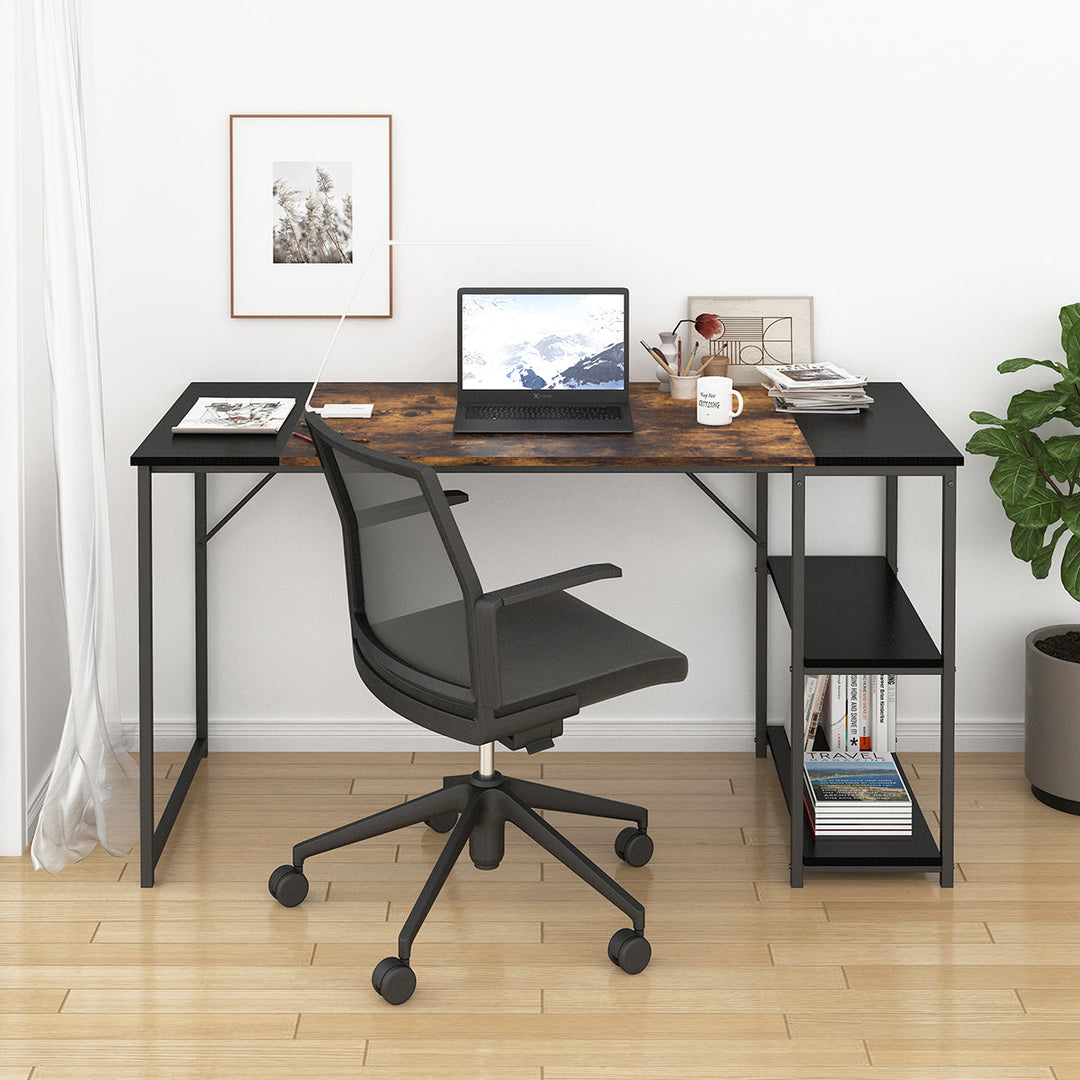Furniture R Mid-Century Modern Design Writing Desk With Shelf ,Stylish And Sturdy Workspace