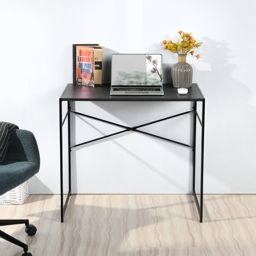 Furniture R Modern Oak Computer Desk With Metal Frame And Side Shelf