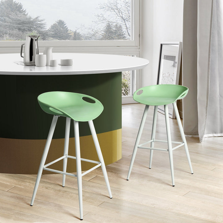 Furniture R Functional Modern Counter Bar Stools With Plastic Seat And Tapered Metal Leg