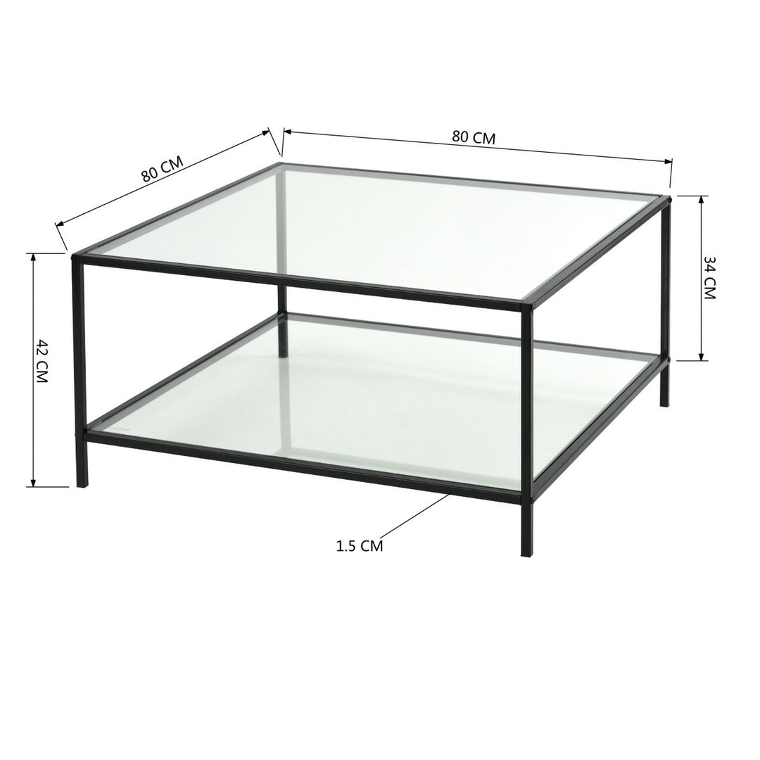 Furniture R Sleek Metal And Square Temper Glass End Table With Contemporary Design