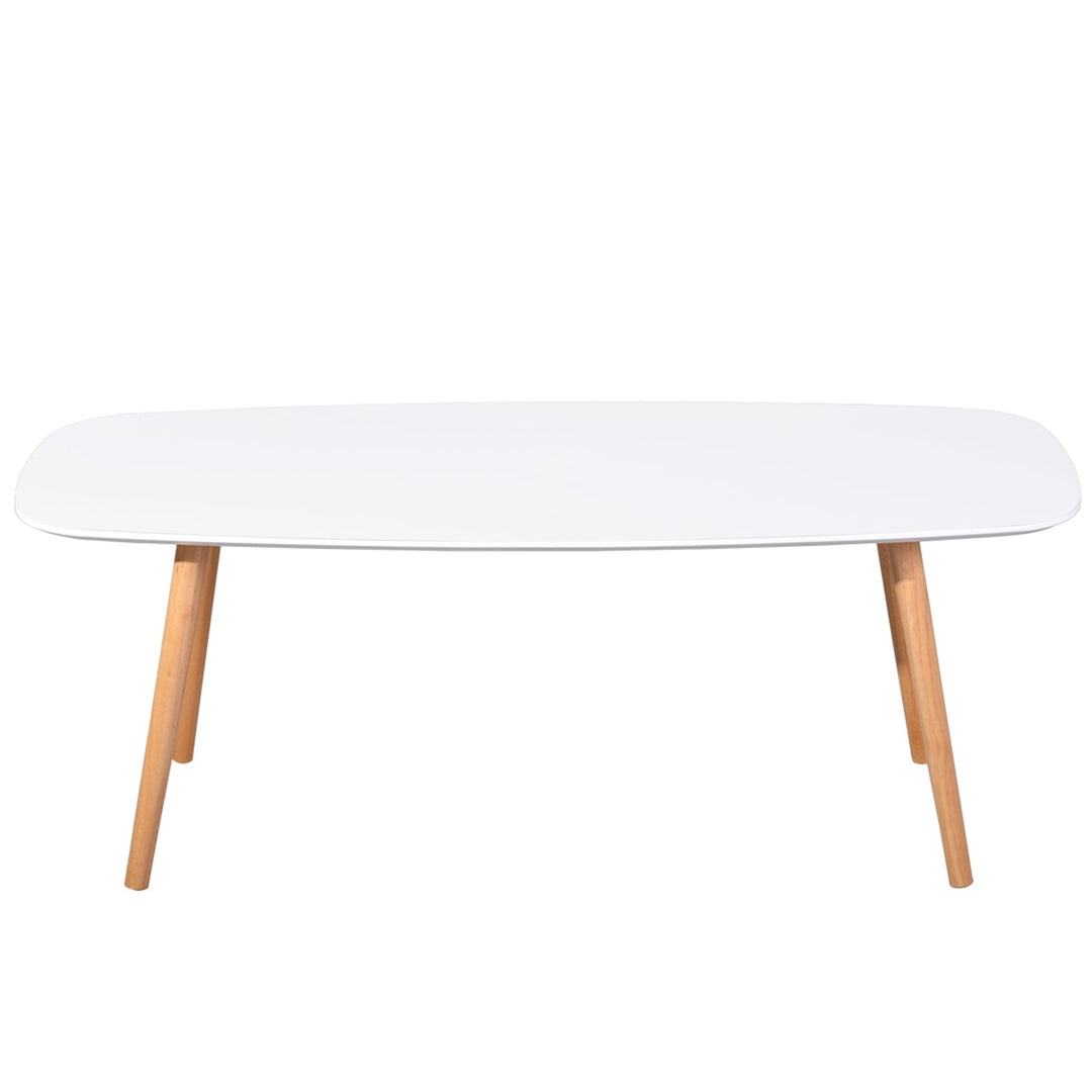 Furniture R Kenna Minimalist Wood Coffee Table With Solid Wooden Tapered Leg