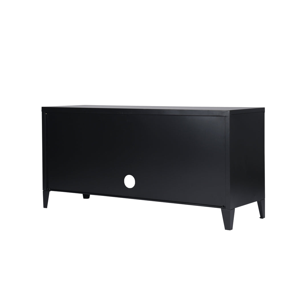 Furniture R 3 Door Metal Tv Table With Removable Feet And Magnetic Doors For Living Room