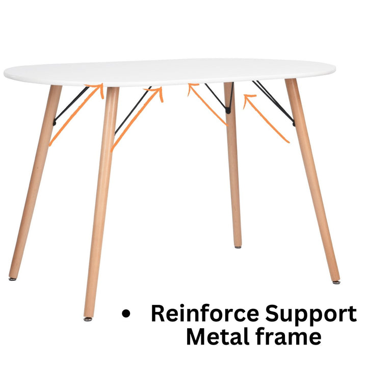 Furniture R Modern Minimalist White Rectangular Dining Table