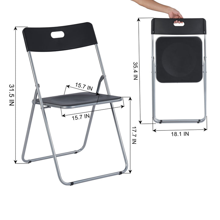 Furniture R Simple Plastic Folding Chair Set Provides Extra Seating In Small Spaces