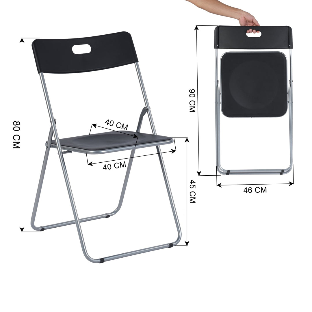Furniture R Simple Plastic Folding Chair Set Provides Extra Seating In Small Spaces