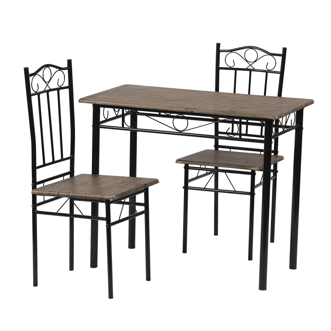 Furniture R Set Of 3 Norseman Industrial Chic Dining Table Set(1+2)