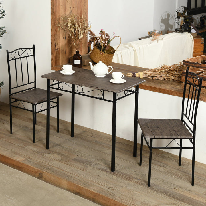 Furniture R Set Of 3 Norseman Industrial Chic Dining Table Set(1+2)