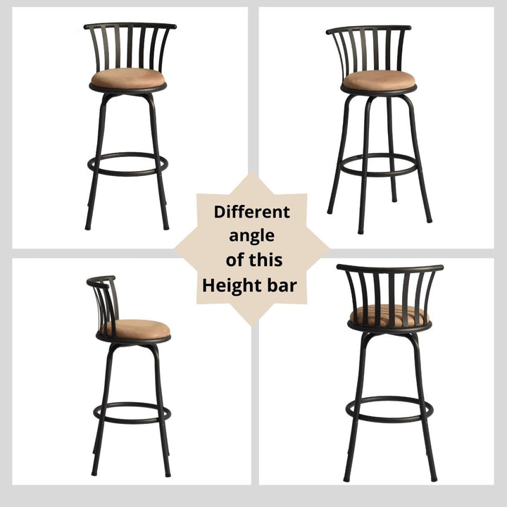Furniture R Industrial-Chic Upholstery Bar Stool With Rotating Base