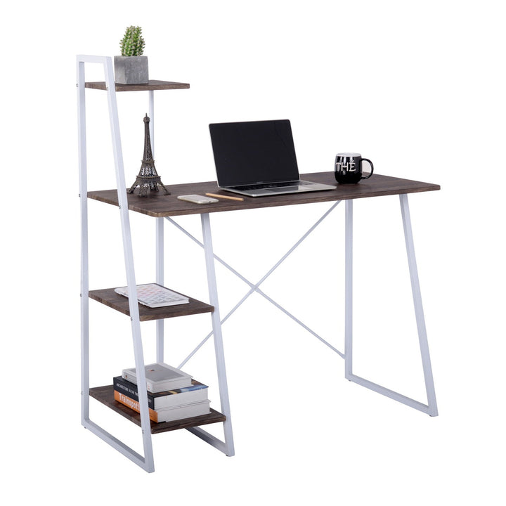 Furniture R Rustic Writing Desk Fwith Open Shelf And Waterproof Finish, Modern Design Corner Table.