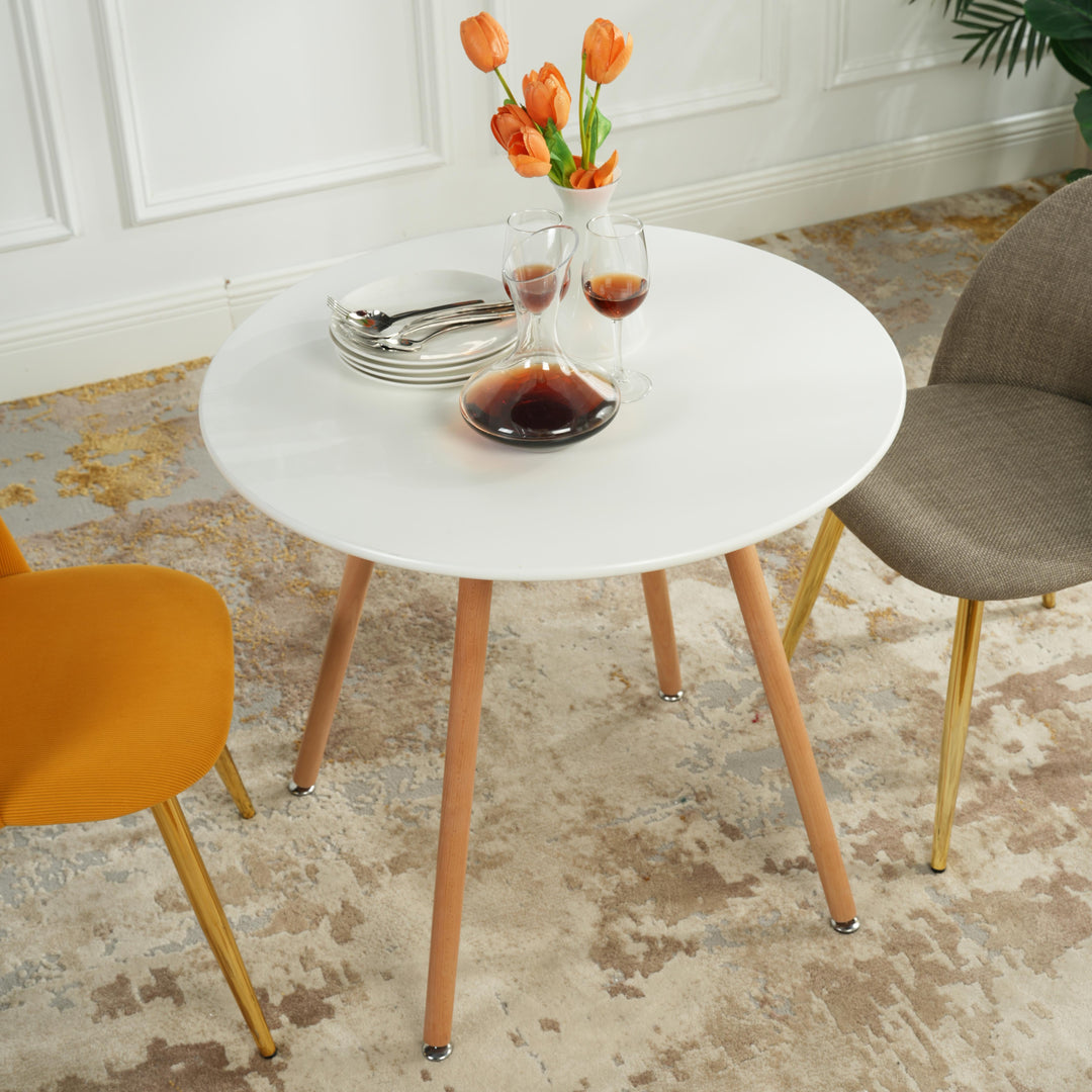 Furniture R Morden Inspired Compact Round Wooden Dining Table For Small Spaces