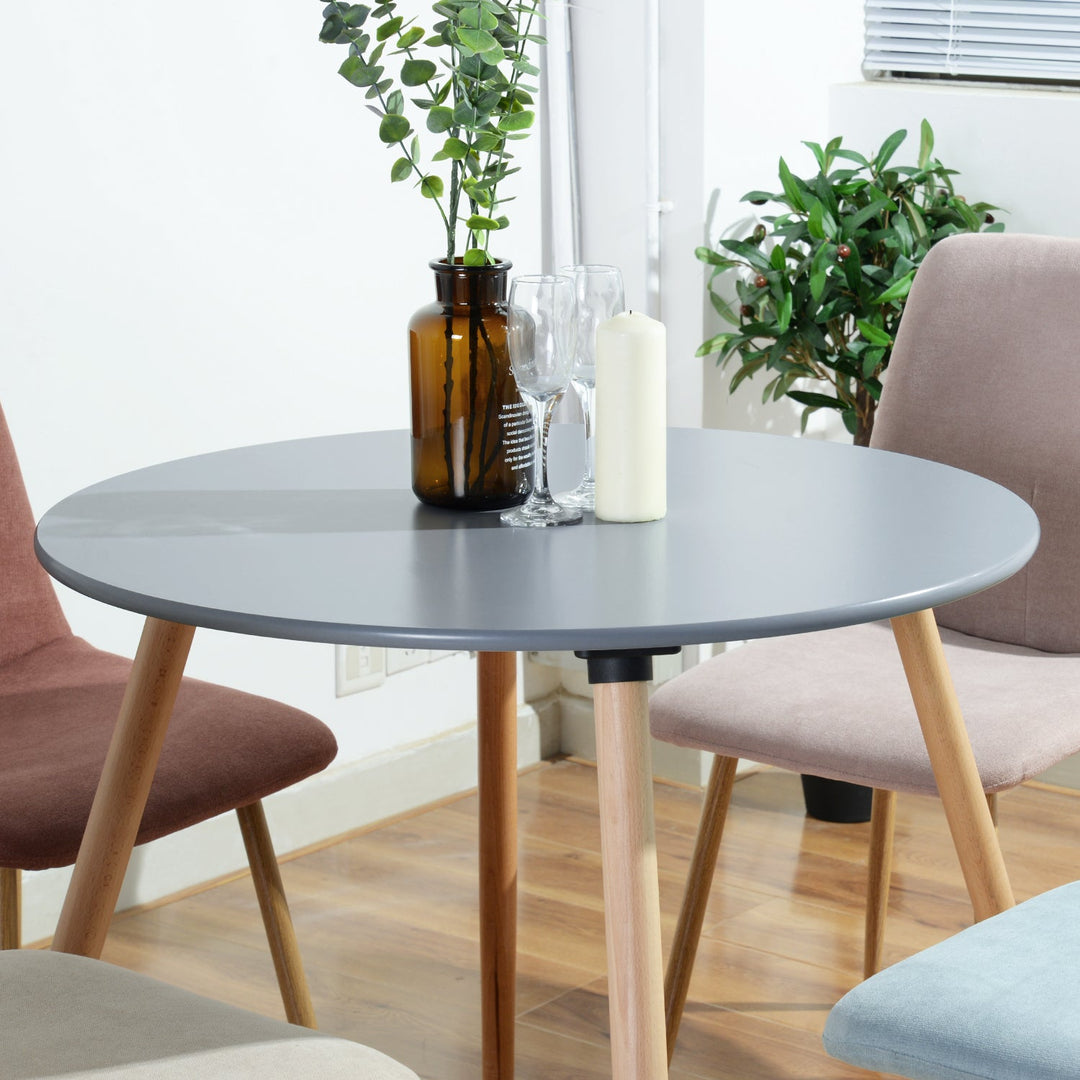 Furniture R Morden Inspired Compact Round Wooden Dining Table For Small Spaces