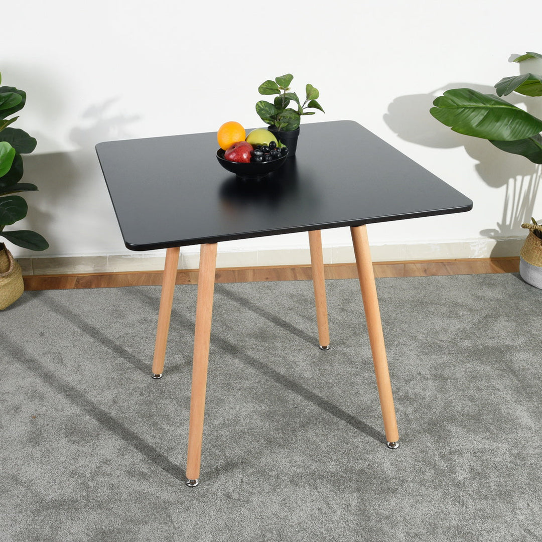 Furniture R Minimalist Square Top  Wooden Leg Dining Table For Small Spaces