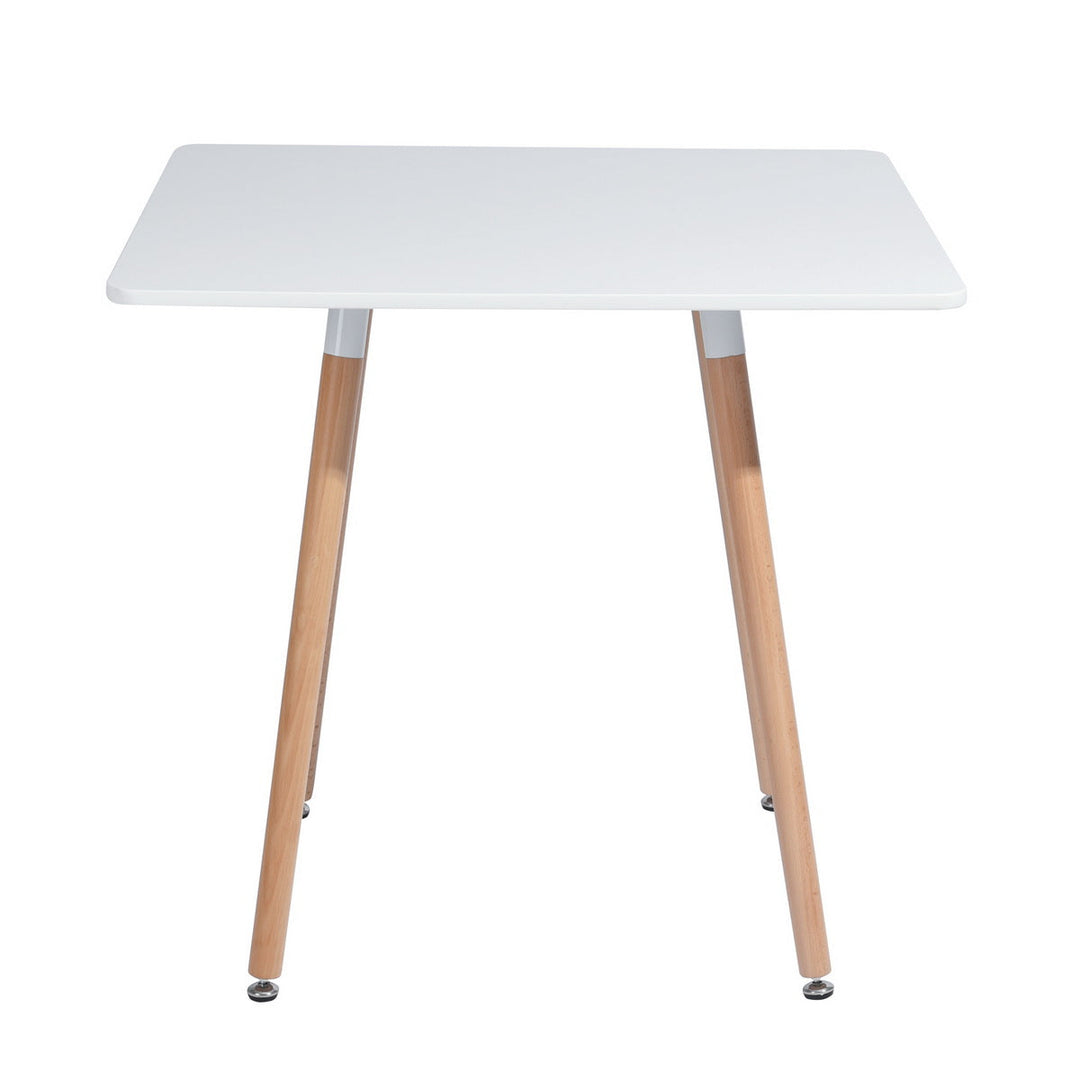 Furniture R Minimalist Square Top  Wooden Leg Dining Table For Small Spaces