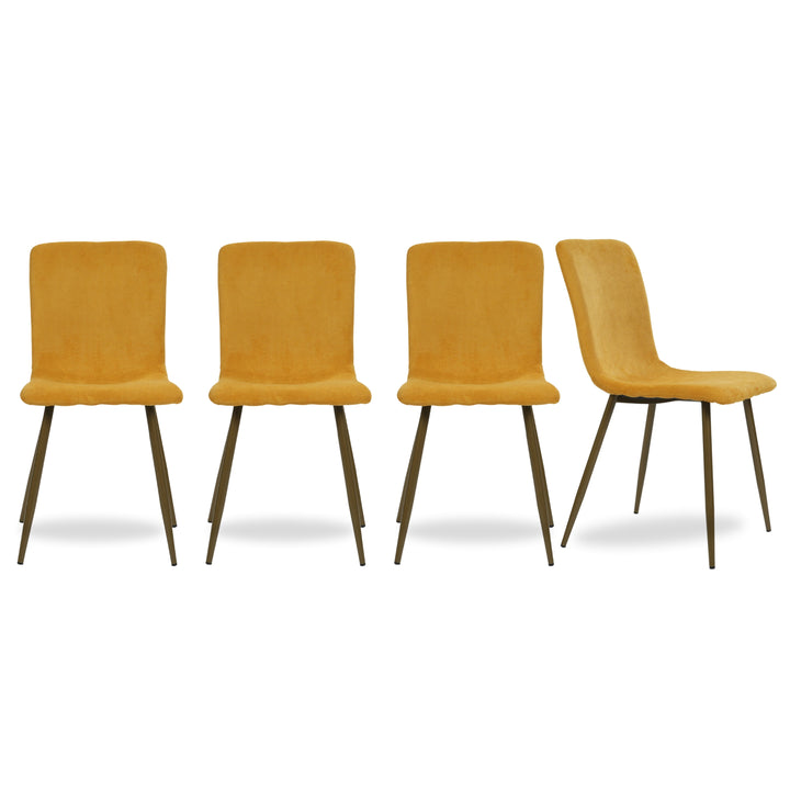Furniture R Scandinavian Modern Design Metal And Fabric Dining Chairs With Contoured Backs