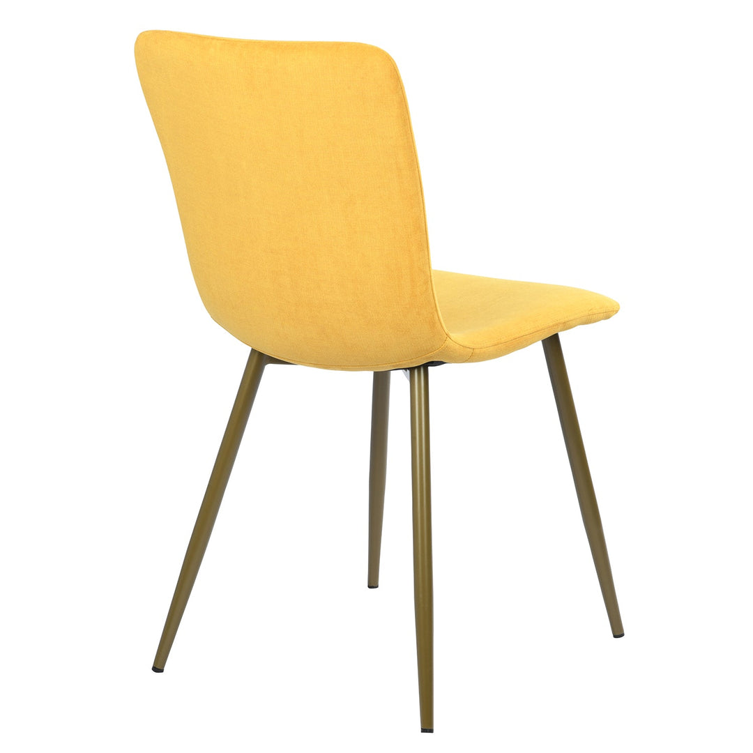 Furniture R Scandinavian Modern Design Metal And Fabric Dining Chairs With Contoured Backs