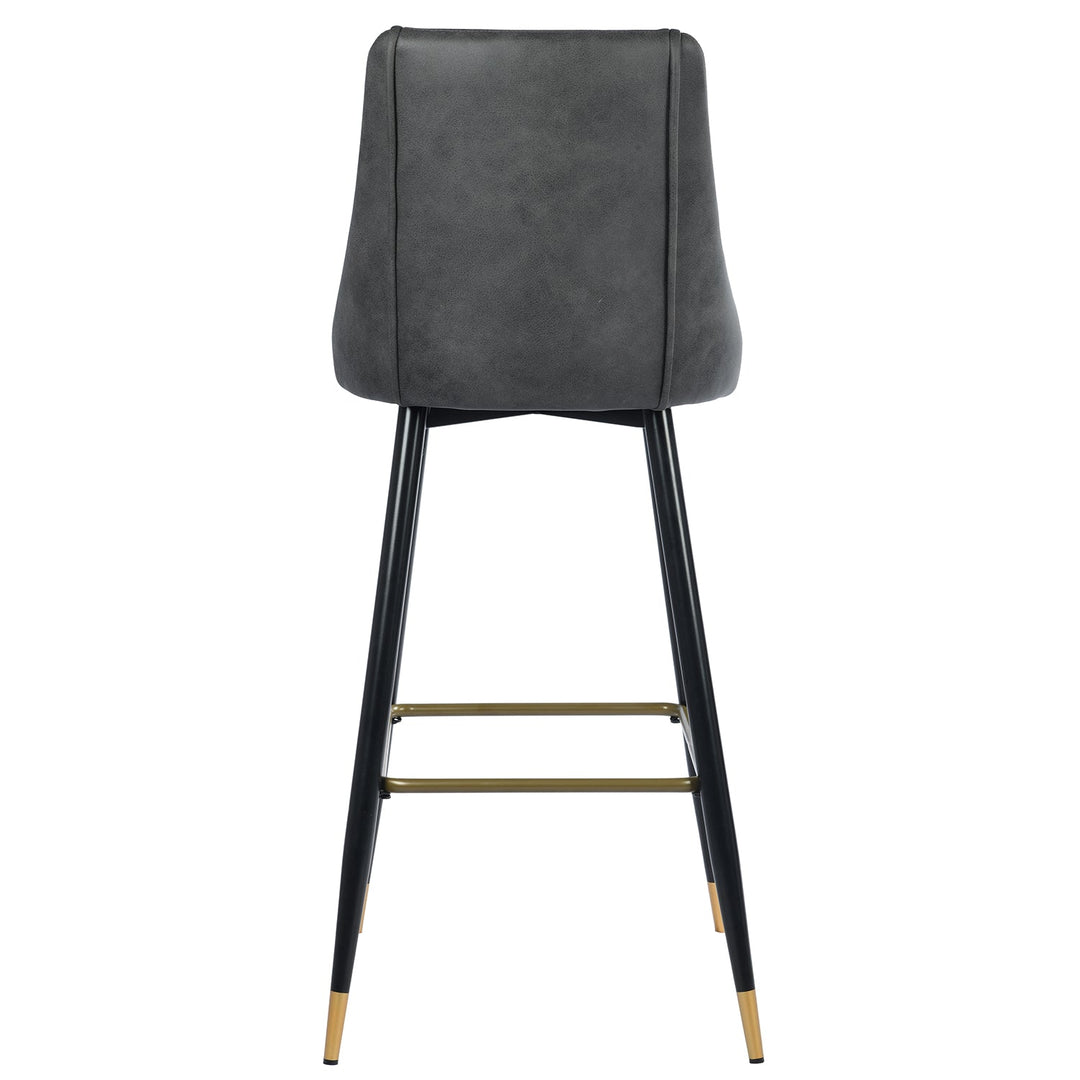 Furniture R Smeg Charcoal Faux Leather 30 Inch Height Barstool With Gold Base
