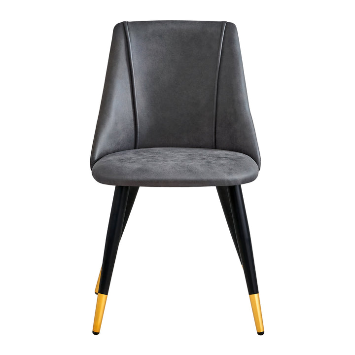 Furniture R Modern Faux Leather And Gold Finish Dining Chairs With Mid-Century Style