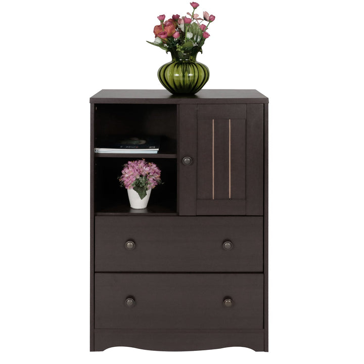 Furniture R Rustic 4 Tier Storage Cabinet With Drawers And Doors