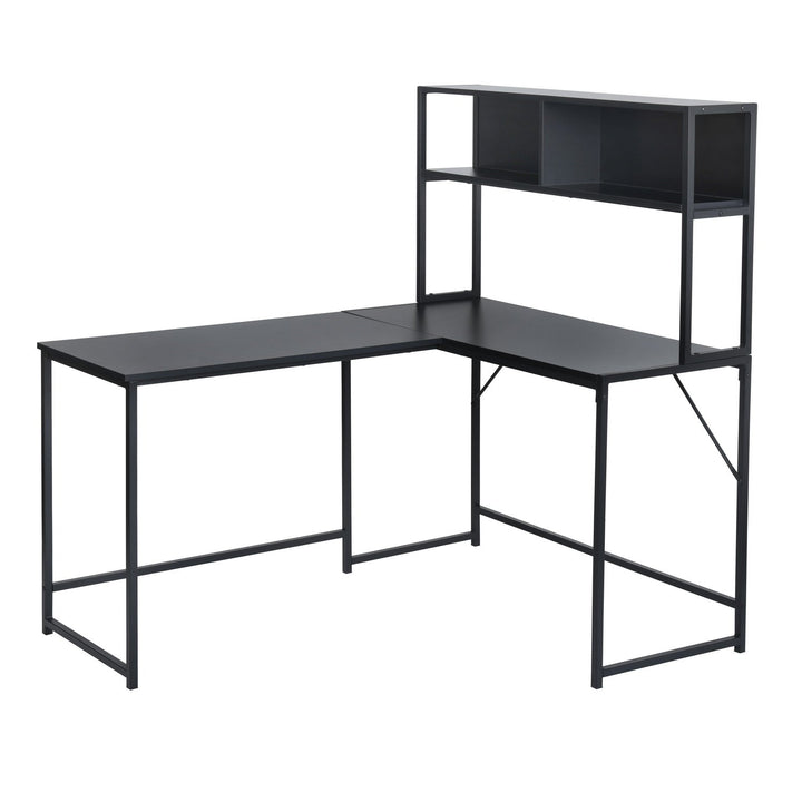 Furniture R Industrial Chic Corner Computer Desk With Large Work Surface And Curved Back Design
