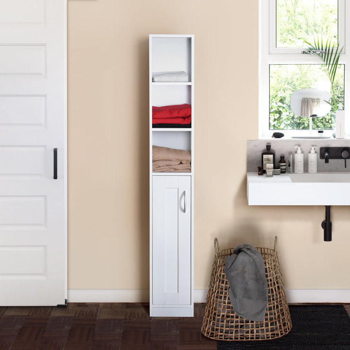 Furniture R Sleek White Floor Bathroom Cabinet With Matt Finish And Curved Design