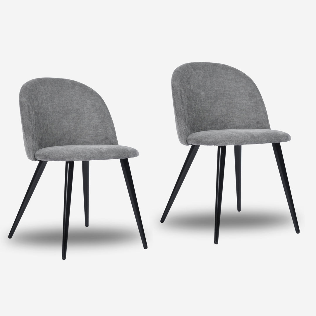 Furniture R Modern Zomba Gray Terry Fabric Dining Chairs For Comfort And Style