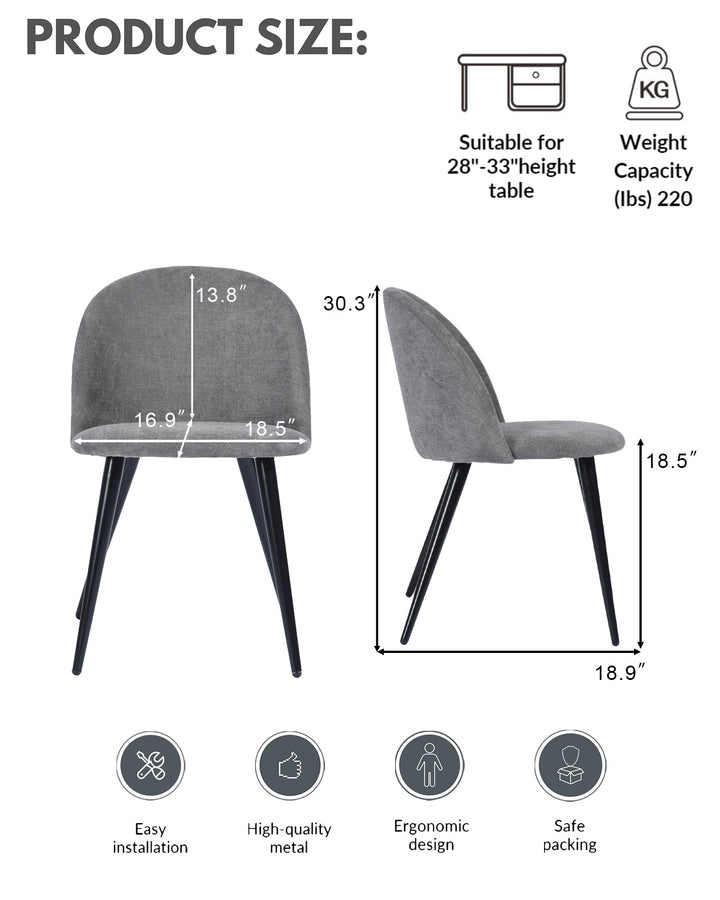 Furniture R Modern Zomba Gray Terry Fabric Dining Chairs For Comfort And Style