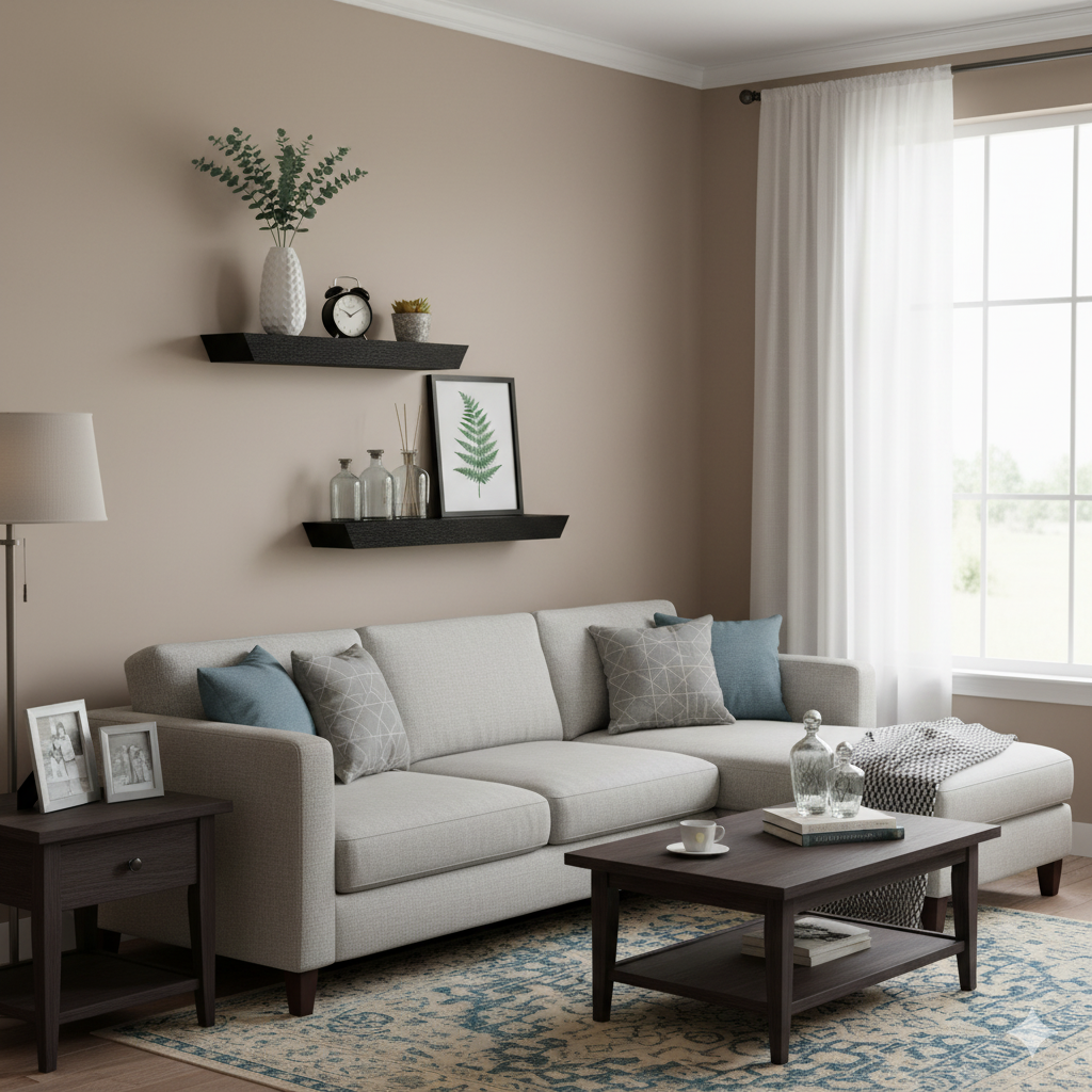 FurnitureR 2 Pack Floating Shelves FurnitureR, Black MDF Wood Wall Shelves for Home Decor & Storage, Ideal for Bedroom, Living Room, Bathroom, Kitchen