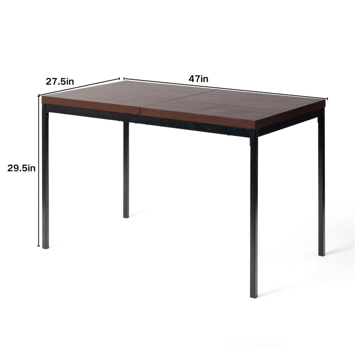 FurnitureR Rectangular Dining Table, for 4-6 People, Modern Minimalist Design, Thick Wood Top with Metal Frame, Elegant Centerpiece for Home Or Office, Outdoor & Indoor