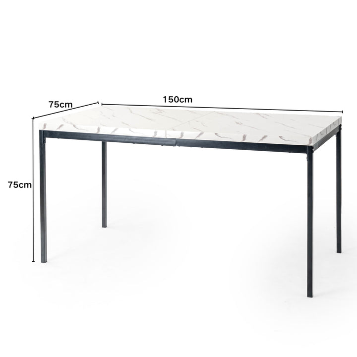 FurnitureR Table à Manger en Bois grainé Gris, Table à Manger de Cuisine, Salle à Manger Salon Table à Manger rectangulaire avec Pieds réglables, 120x70x75cm, Gris