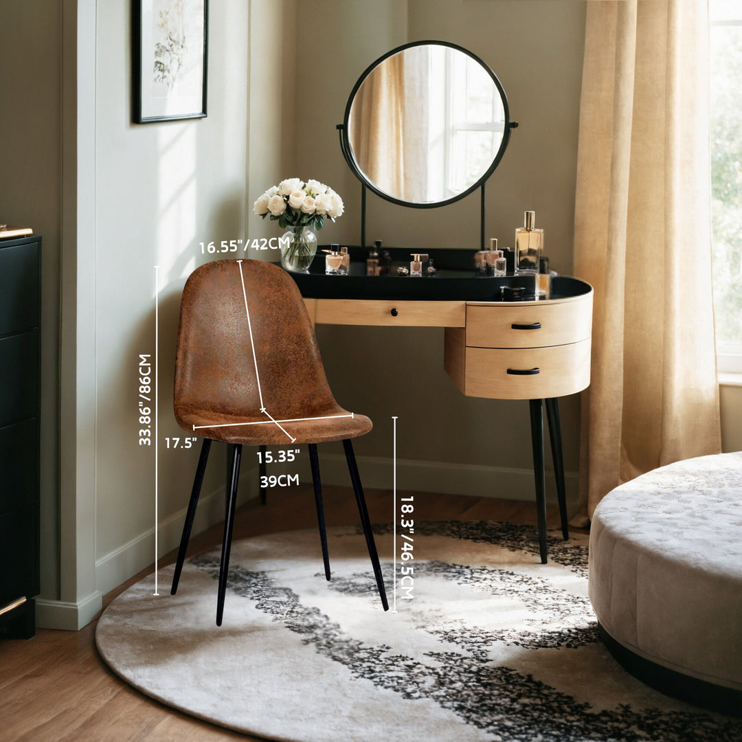 Chaise de salle à manger FurnitureR, confortable et revêtue de tissu suédé, sans accoudoirs, idéale pour la maison, la cuisine, le salon, la chambre, le restaurant et le café (1 pièce).