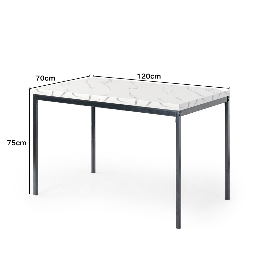 FurnitureR Table à Manger en Bois grainé Gris, Table à Manger de Cuisine, Salle à Manger Salon Table à Manger rectangulaire avec Pieds réglables, 120x70x75cm, Gris