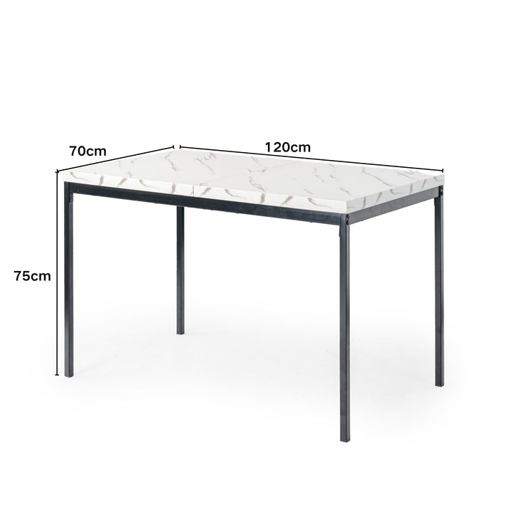 FurnitureR Table à Manger en Bois grainé Gris, Table à Manger de Cuisine, Salle à Manger Salon Table à Manger rectangulaire avec Pieds réglables, 120x70x75cm, Gris