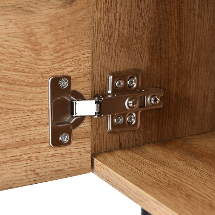 Moderner TV-Schrank mit Holzmaserung und 7-Farben-LED-Beleuchtung