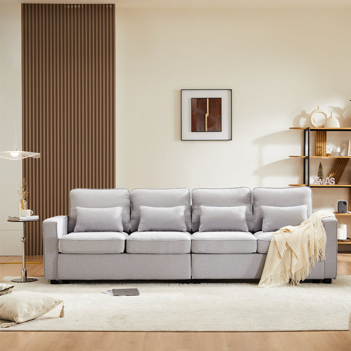 FurnitureR Canapé Loveseat Gris, Design Moderne, Matériau en Lin Durable, Confort À La Maison, Assemblage Facile