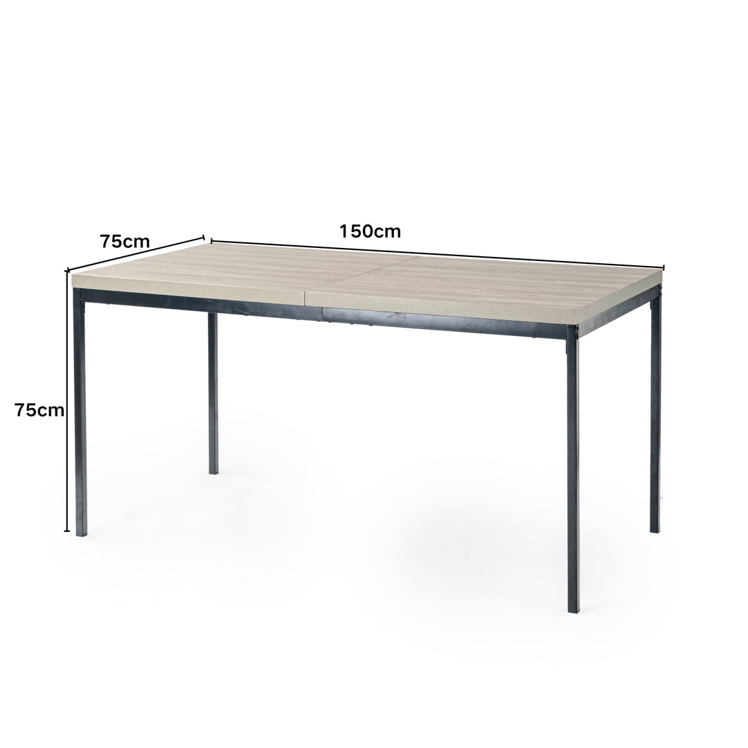 FurnitureR Table à Manger en Bois grainé Gris, Table à Manger de Cuisine, Salle à Manger Salon Table à Manger rectangulaire avec Pieds réglables, 120x70x75cm, Gris