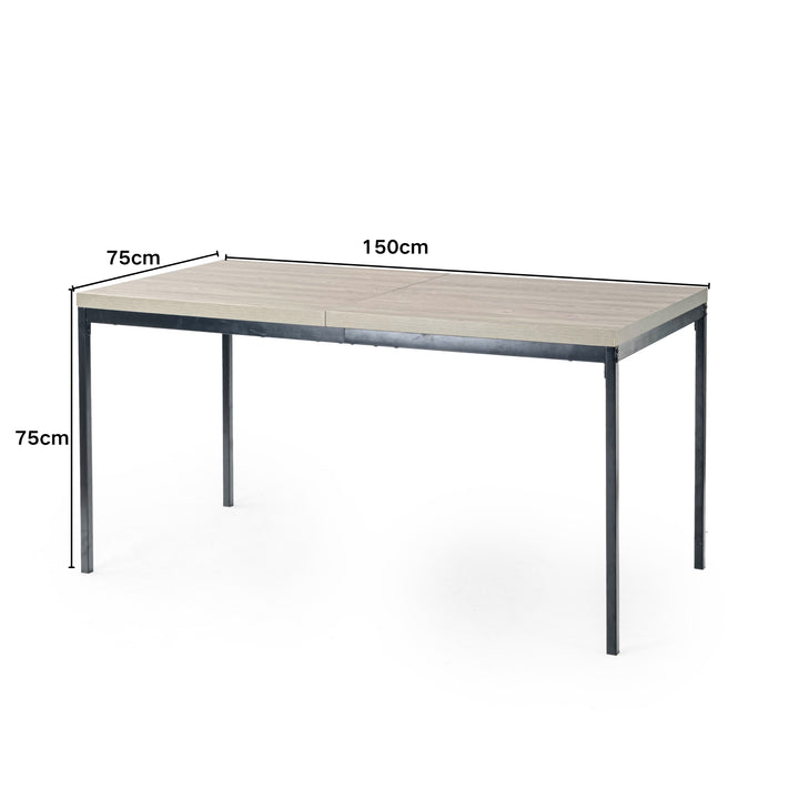 FurnitureR Table à Manger en Bois grainé Gris, Table à Manger de Cuisine, Salle à Manger Salon Table à Manger rectangulaire avec Pieds réglables, 120x70x75cm, Gris