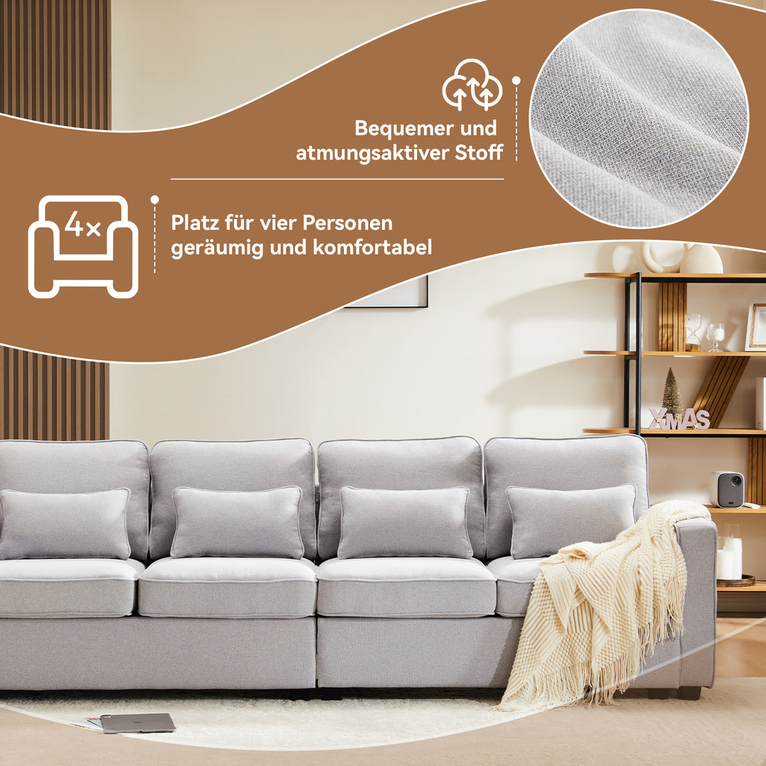 FurnitureR Canapé Loveseat Gris, Design Moderne, Matériau en Lin Durable, Confort À La Maison, Assemblage Facile