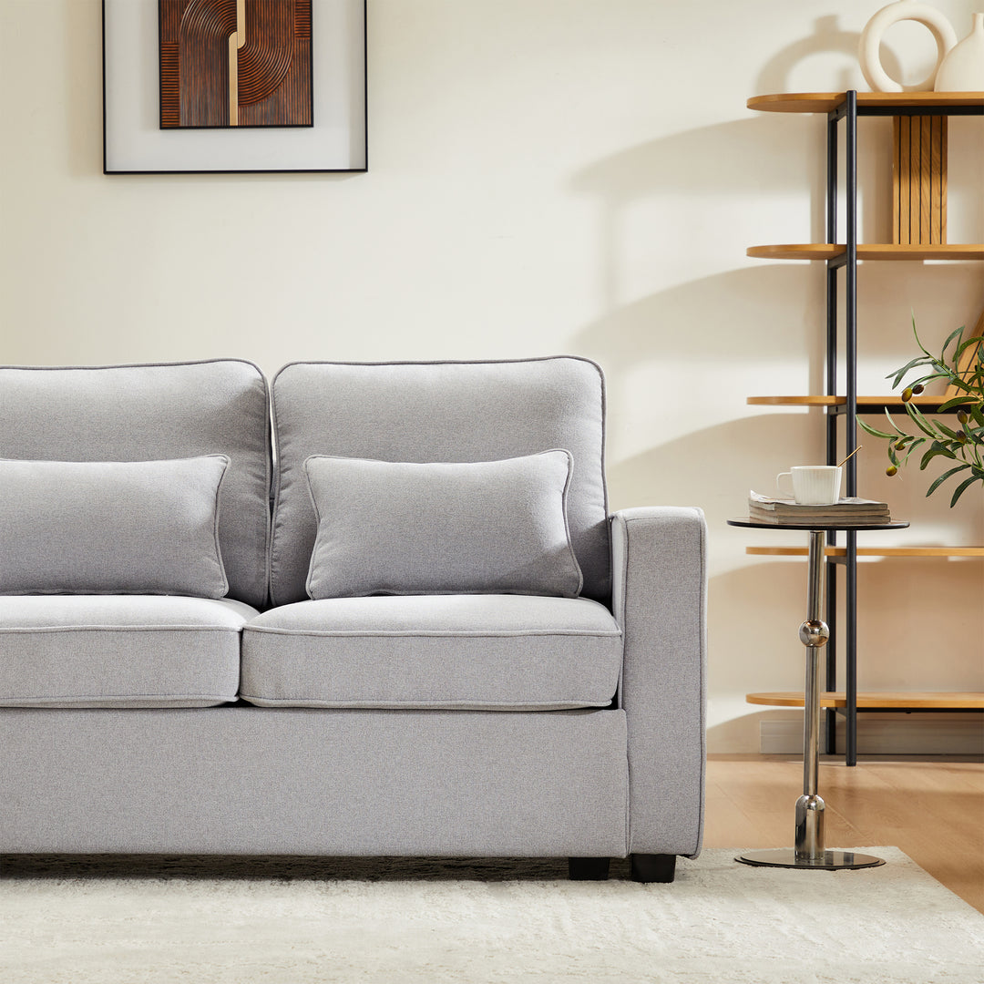 FurnitureR Canapé Loveseat Gris, Design Moderne, Matériau en Lin Durable, Confort À La Maison, Assemblage Facile