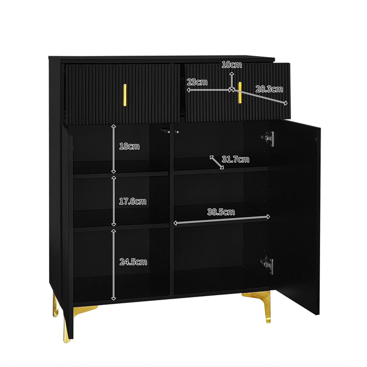 FurnitureR Armoire de Rangement avec 6 Compartiments Détachables & 2 Tiroirs, Parfaite pour un Rangement Sous les Escaliers, 83 cm