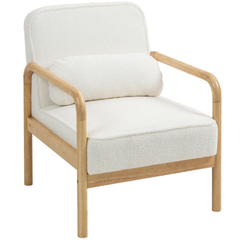 FurnitureR Fauteuil Blanc en Bois, Design Contemporain, Confort Remarquable, Idéal pour Salon ou Bureau, Structure Durable