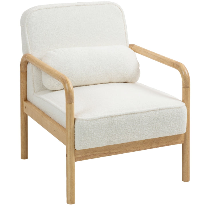 FurnitureR Fauteuil Blanc en Bois, Design Contemporain, Confort Remarquable, Idéal pour Salon ou Bureau, Structure Durable